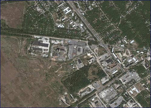 Спутниковый снимок города Чернобыль